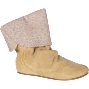 New Etnies Dakota Mid Calf Boots Shoes Beige Women Suede Fold-Down Cuff sz 9 $69